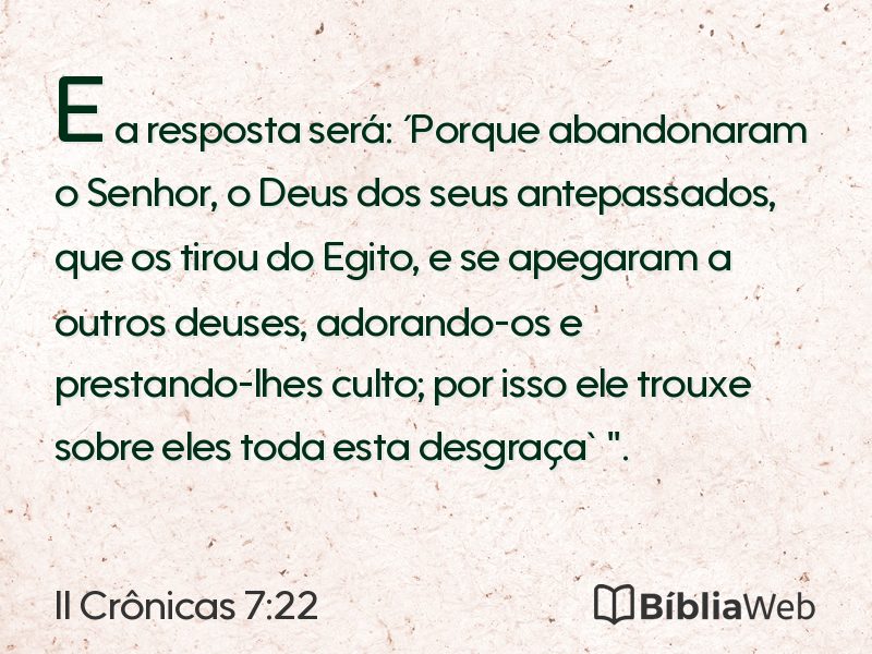 II Crônicas 7:22 em imagem para compartilhar