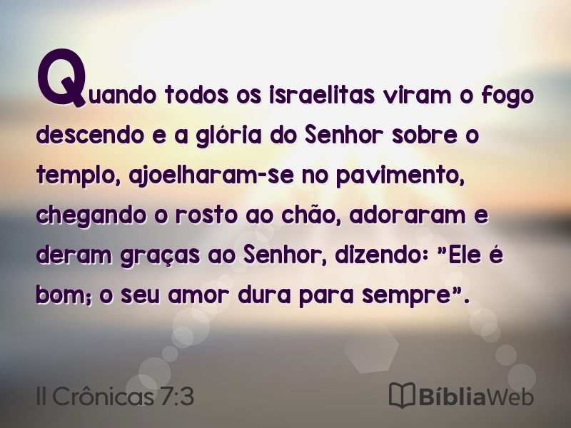 II Crônicas 7:3 em imagem para compartilhar