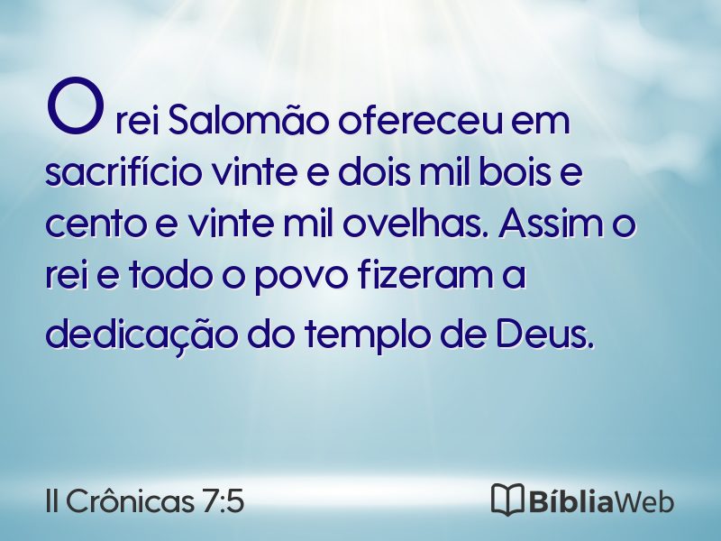 II Crônicas 7:5 em imagem para compartilhar