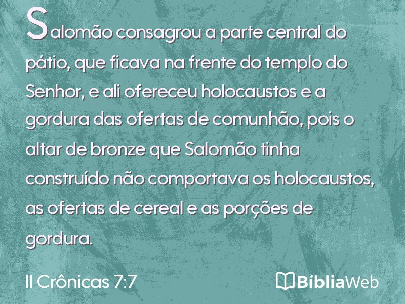II Crônicas 7:7 em imagem para compartilhar