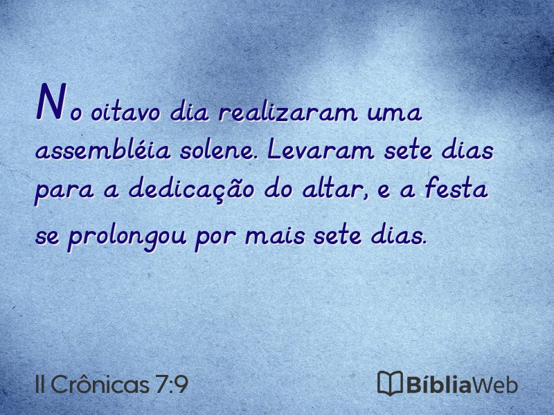 II Crônicas 7:9 em imagem para compartilhar