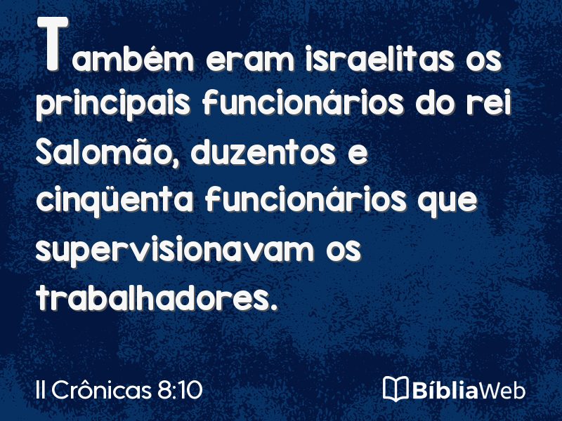 II Crônicas 8:10 em imagem para compartilhar