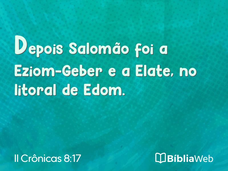 II Crônicas 8:17 em imagem para compartilhar