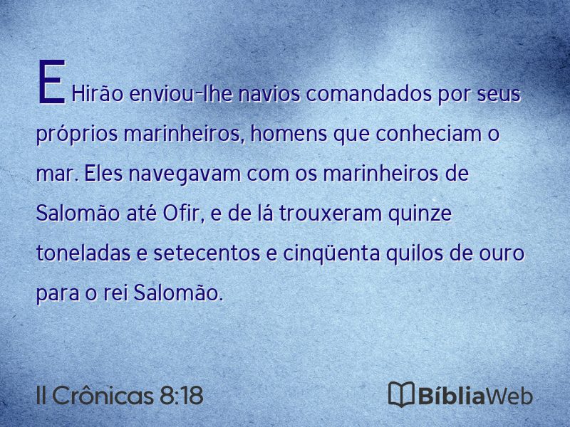 II Crônicas 8:18 em imagem para compartilhar