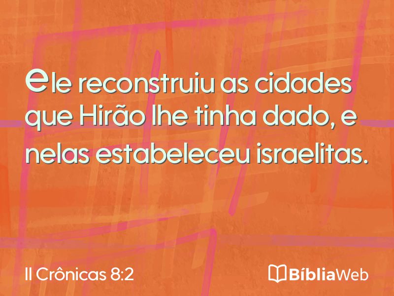 II Crônicas 8:2 em imagem para compartilhar