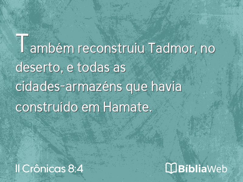 II Crônicas 8:4 em imagem para compartilhar