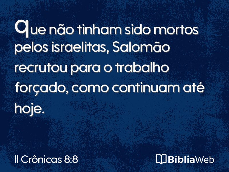 II Crônicas 8:8 em imagem para compartilhar