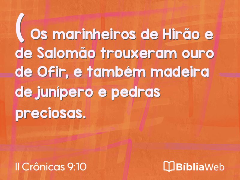 II Crônicas 9:10 em imagem para compartilhar