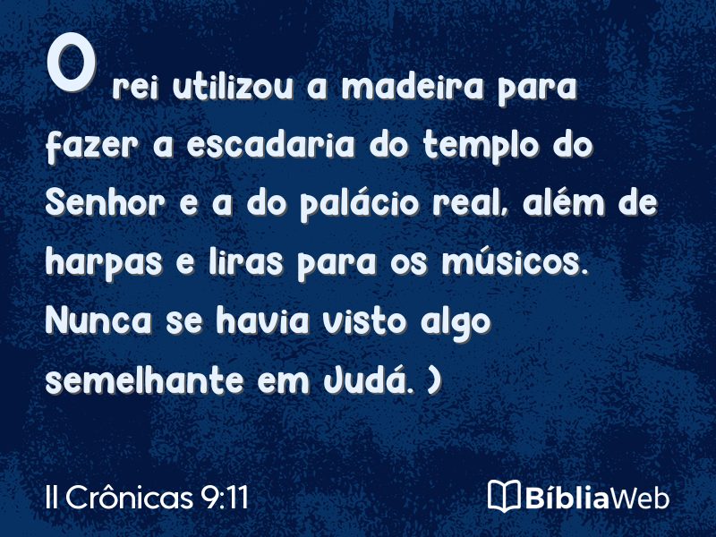 II Crônicas 9:11 em imagem para compartilhar