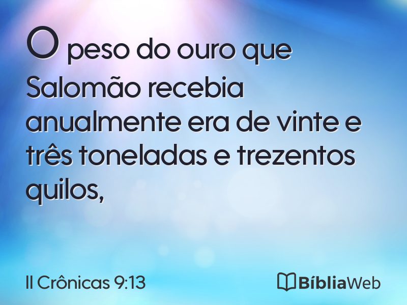 II Crônicas 9:13 em imagem para compartilhar