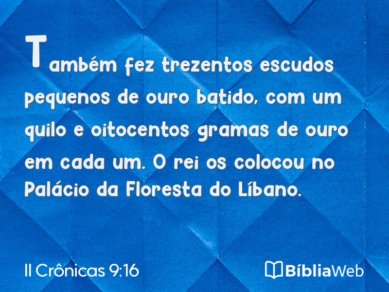 II Crônicas 9:16 em imagem para compartilhar