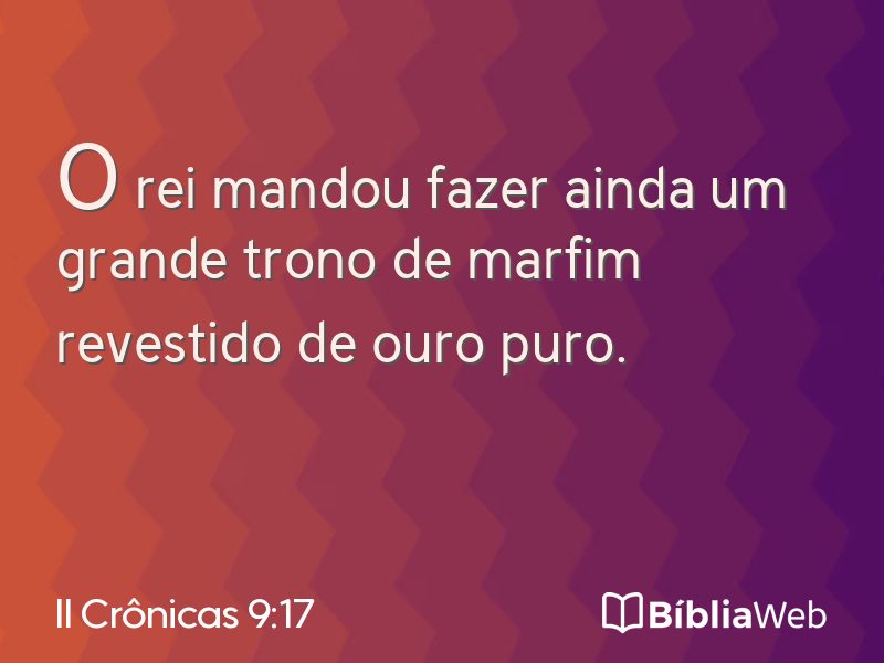 II Crônicas 9:17 em imagem para compartilhar