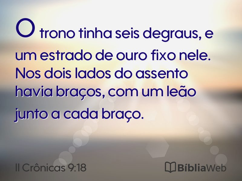 II Crônicas 9:18 em imagem para compartilhar
