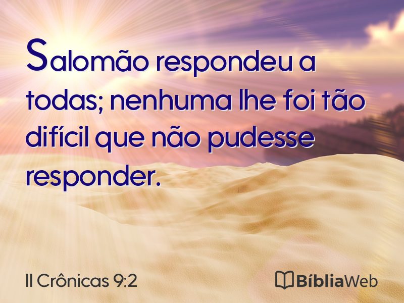 II Crônicas 9:2 em imagem para compartilhar