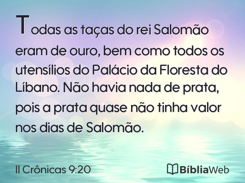 II Crônicas 9:20 em imagem para compartilhar
