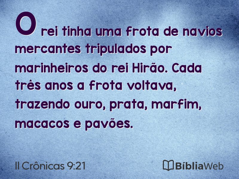 II Crônicas 9:21 em imagem para compartilhar