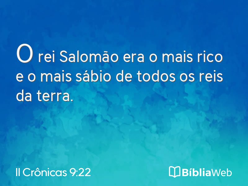 II Crônicas 9:22 em imagem para compartilhar