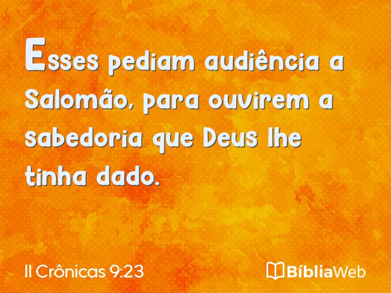 II Crônicas 9:23 em imagem para compartilhar