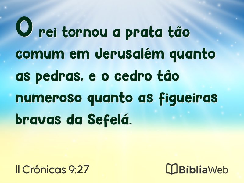 II Crônicas 9:27 em imagem para compartilhar
