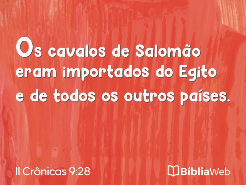 II Crônicas 9:28 em imagem para compartilhar