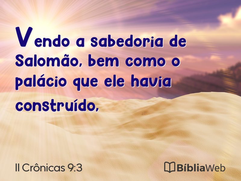 II Crônicas 9:3 em imagem para compartilhar