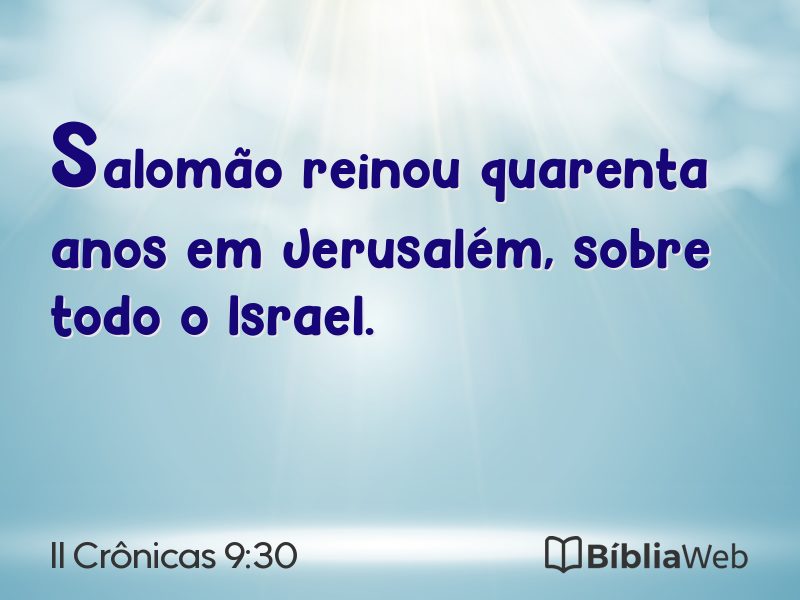 II Crônicas 9:30 em imagem para compartilhar