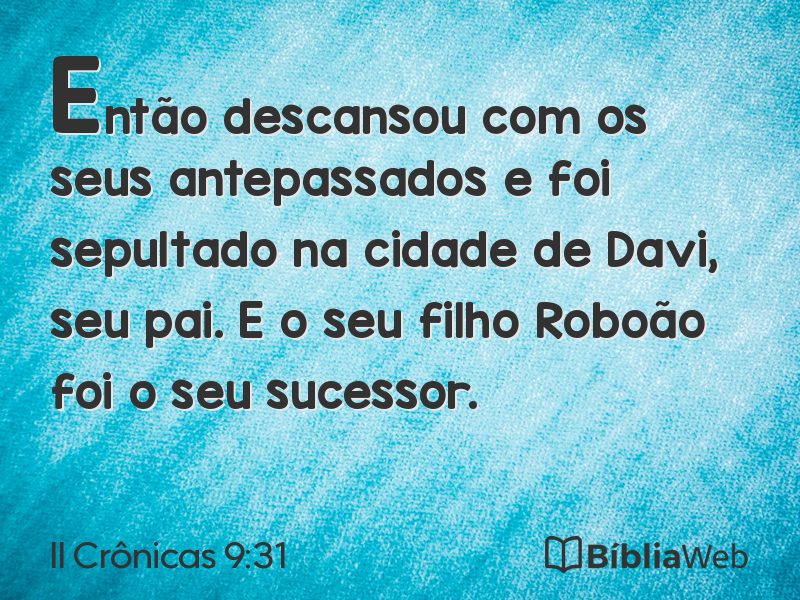 II Crônicas 9:31 em imagem para compartilhar