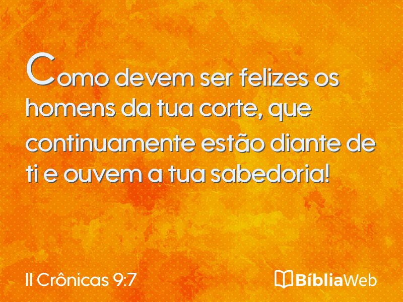 II Crônicas 9:7 em imagem para compartilhar