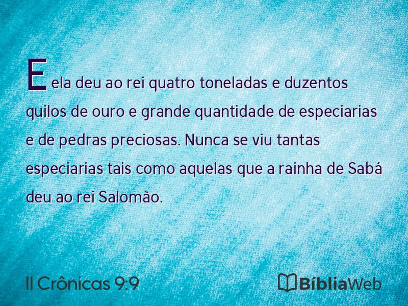 II Crônicas 9:9 em imagem para compartilhar