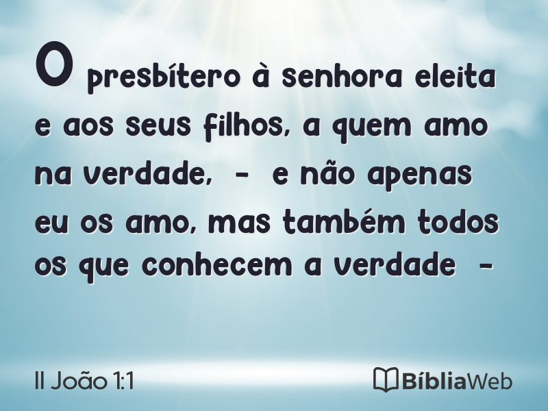 II João 1:1 em imagem para compartilhar