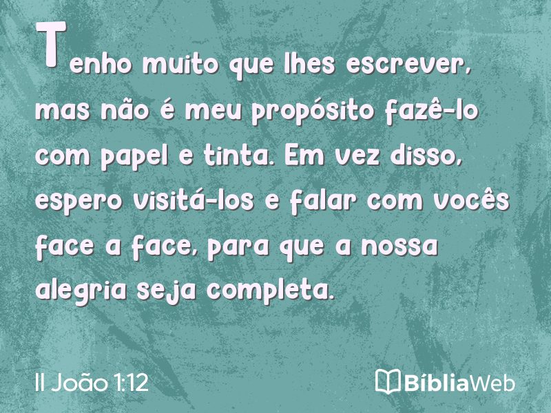 II João 1:12 em imagem para compartilhar