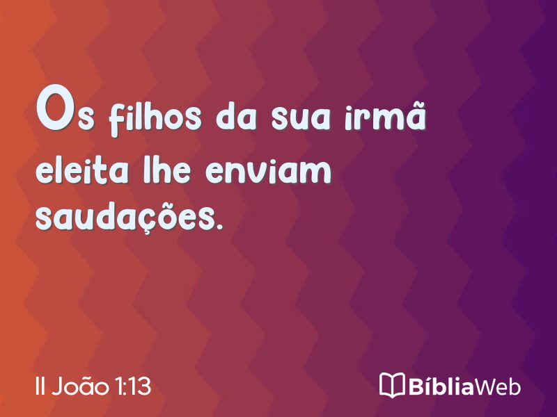II João 1:13 em imagem para compartilhar