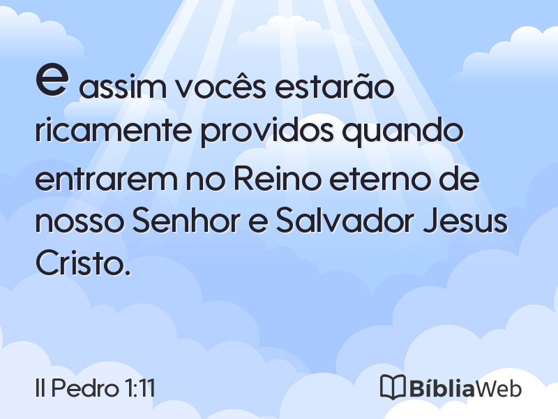 II Pedro 1:11 em imagem para compartilhar