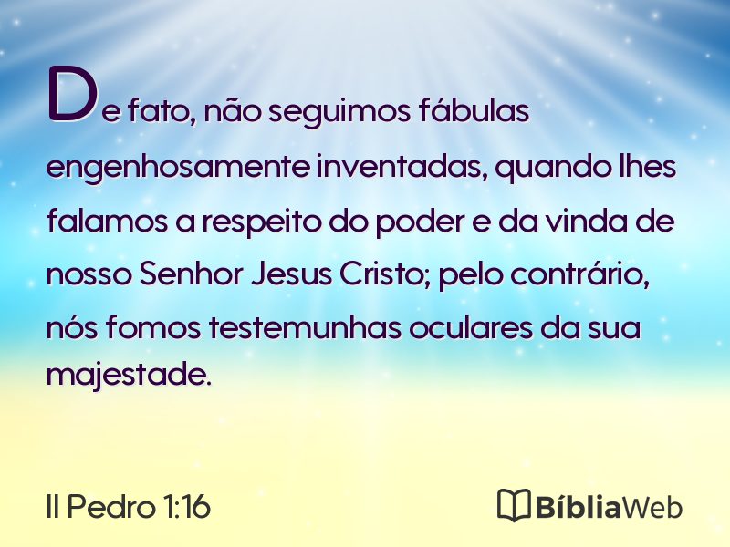 II Pedro 1:16 em imagem para compartilhar