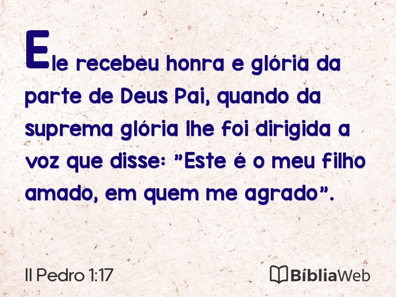 II Pedro 1:17 em imagem para compartilhar