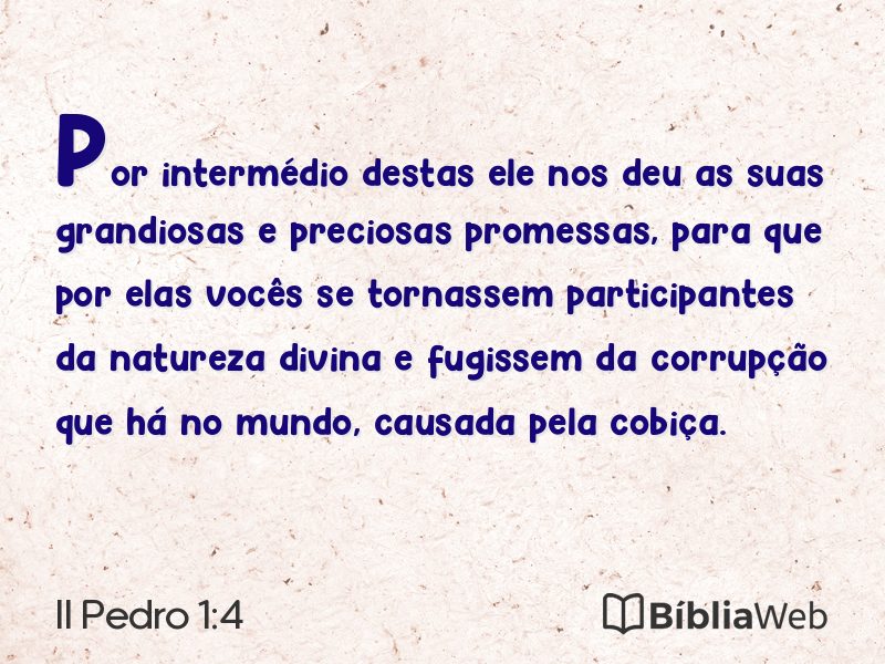 II Pedro 1:4 em imagem para compartilhar