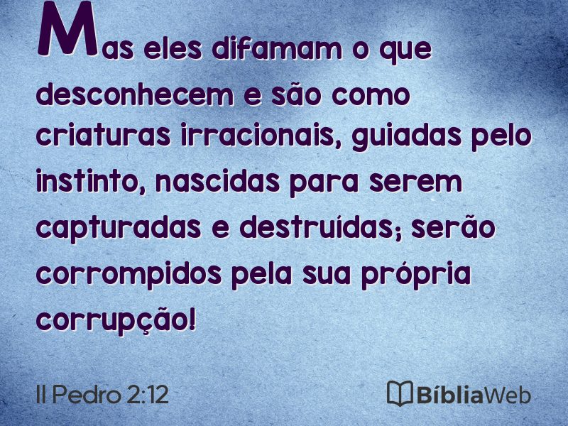 II Pedro 2:12 em imagem para compartilhar