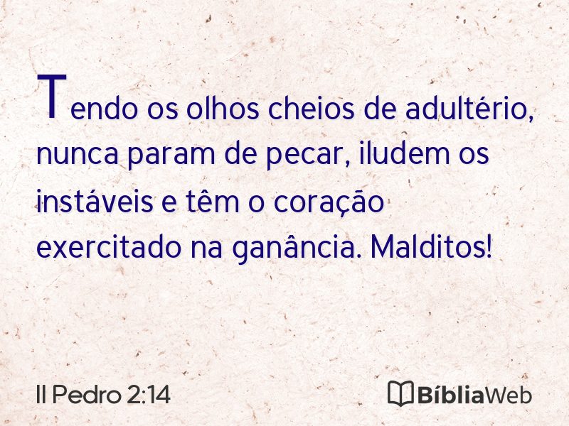II Pedro 2:14 em imagem para compartilhar