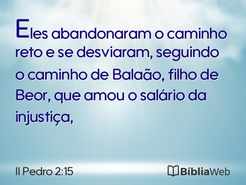 II Pedro 2:15 em imagem para compartilhar