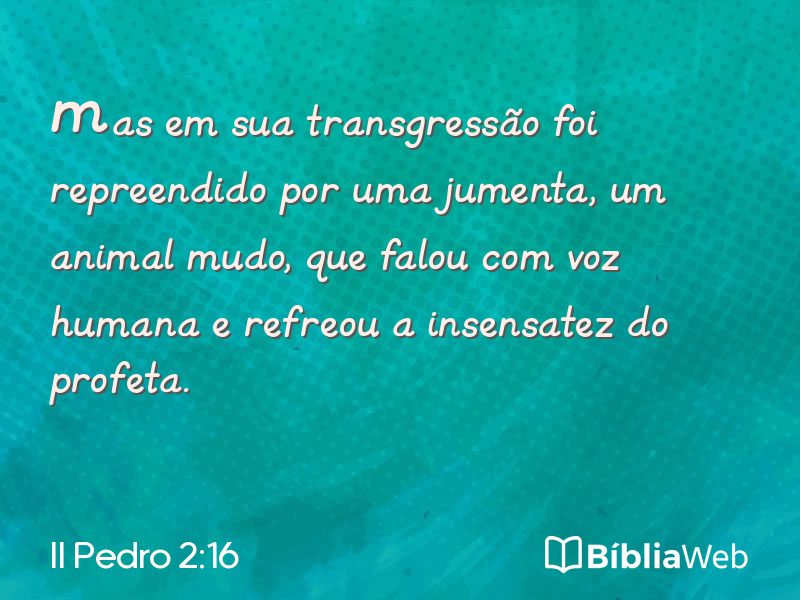 II Pedro 2:16 em imagem para compartilhar