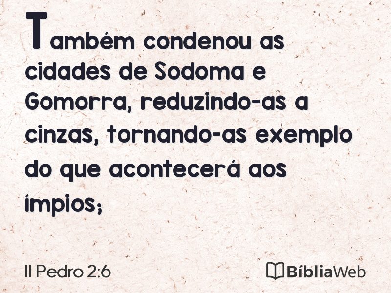 II Pedro 2:6 em imagem para compartilhar