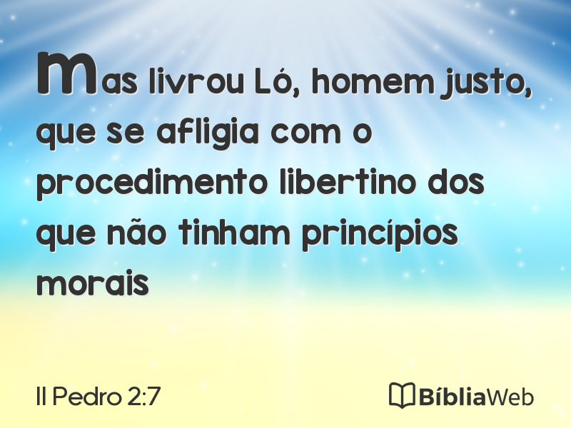 II Pedro 2:7 em imagem para compartilhar