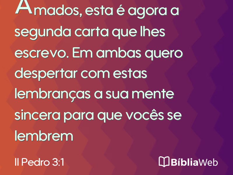 II Pedro 3:1 em imagem para compartilhar