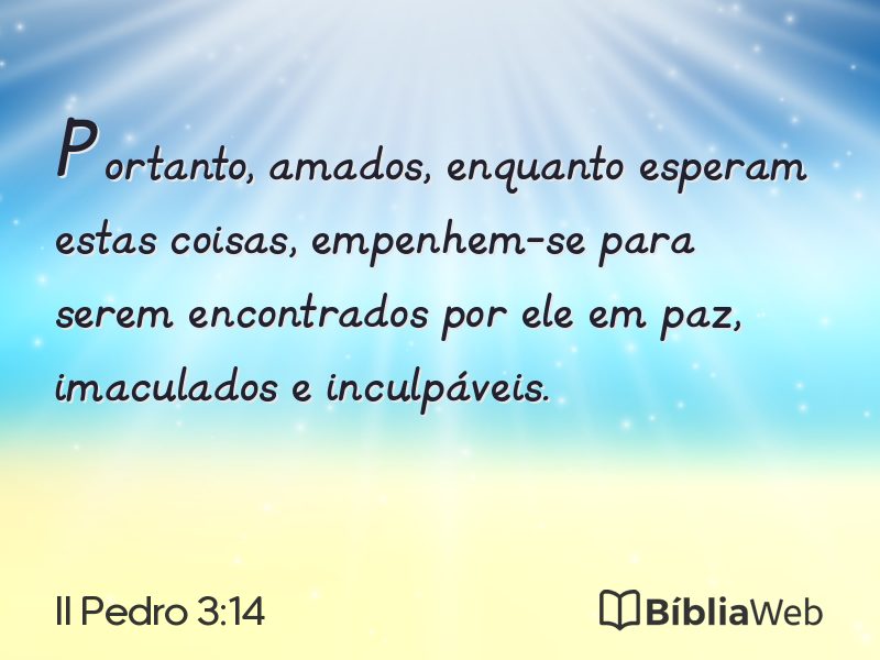 II Pedro 3:14 em imagem para compartilhar