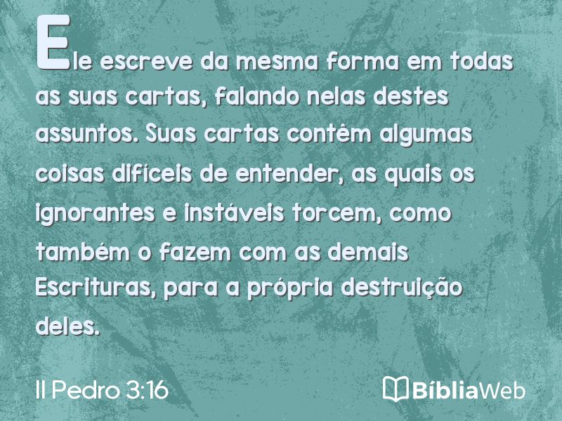 II Pedro 3:16 em imagem para compartilhar