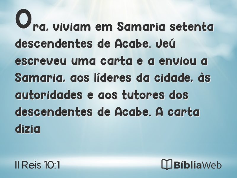 II Reis 10:1 em imagem para compartilhar