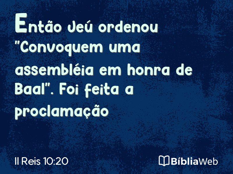 II Reis 10:20 em imagem para compartilhar