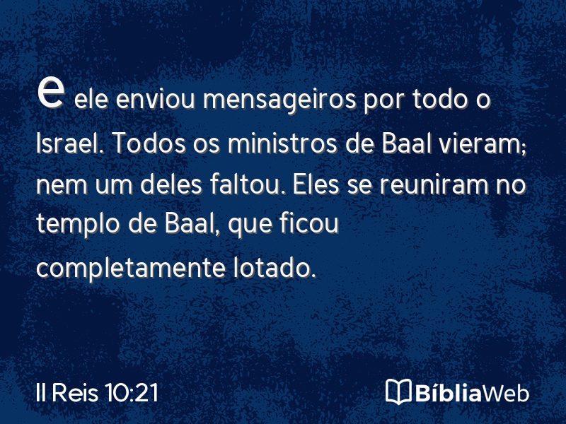 II Reis 10:21 em imagem para compartilhar