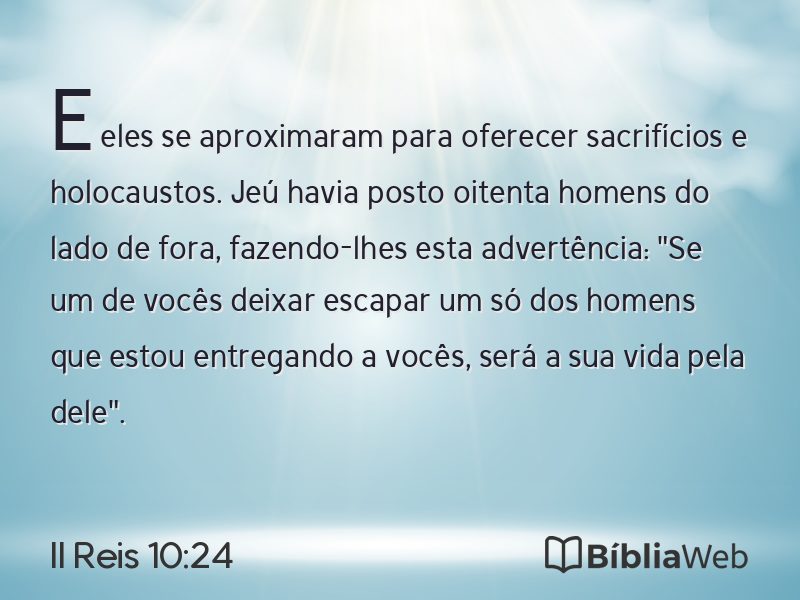 II Reis 10:24 em imagem para compartilhar