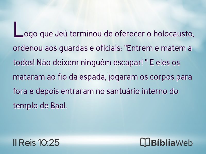 II Reis 10:25 em imagem para compartilhar